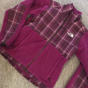 The North Face Purple Checkered Fleece Jacket